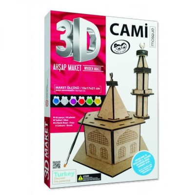 3D Ahşap Camii Maketi